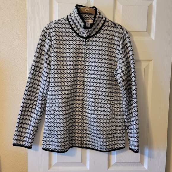 Coldwater Creek Wool Blend Fleece Lined Zip Sweater Jacket Cardigan - Picture 1 of 8
